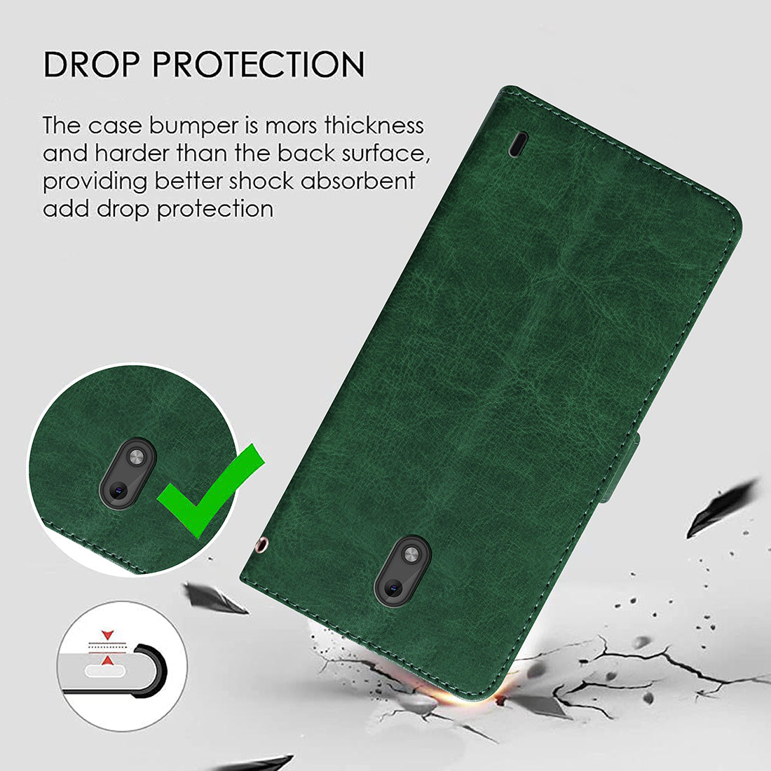 Premium Wallet Flip Cover for Nokia 2