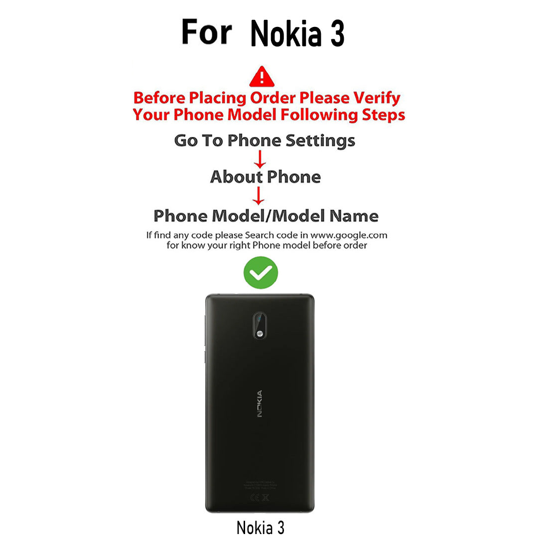 Premium Wallet Flip Cover for Nokia 3