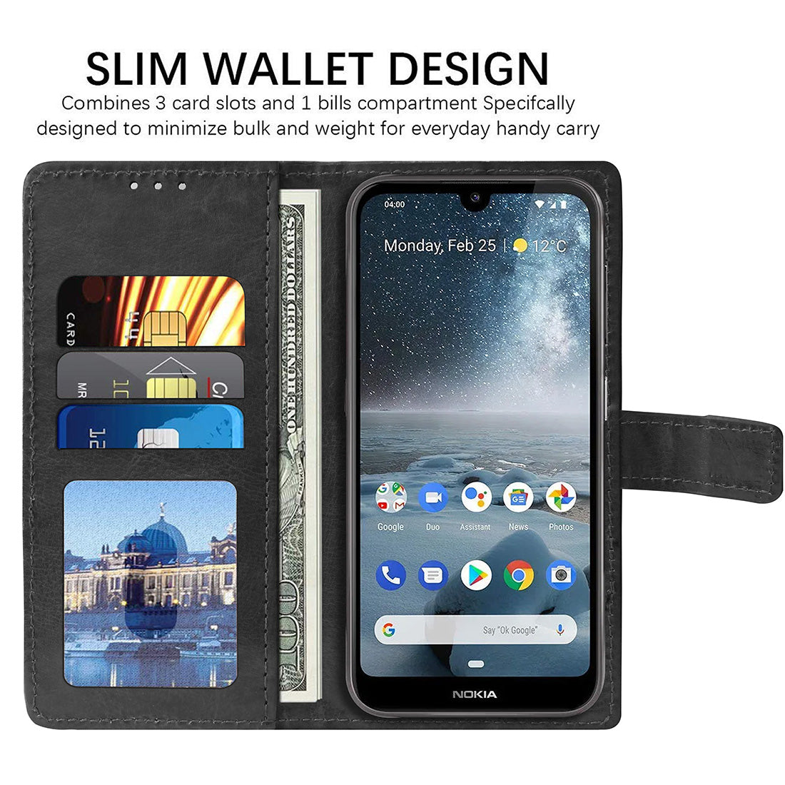 Premium Wallet Flip Cover for Nokia 4.2