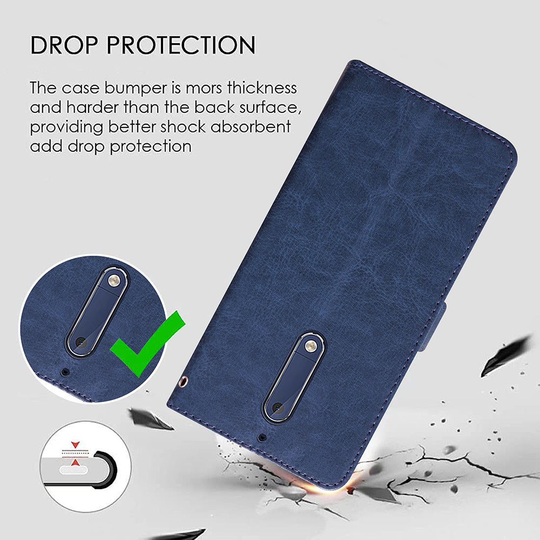 Premium Wallet Flip Cover for Nokia 5 4G