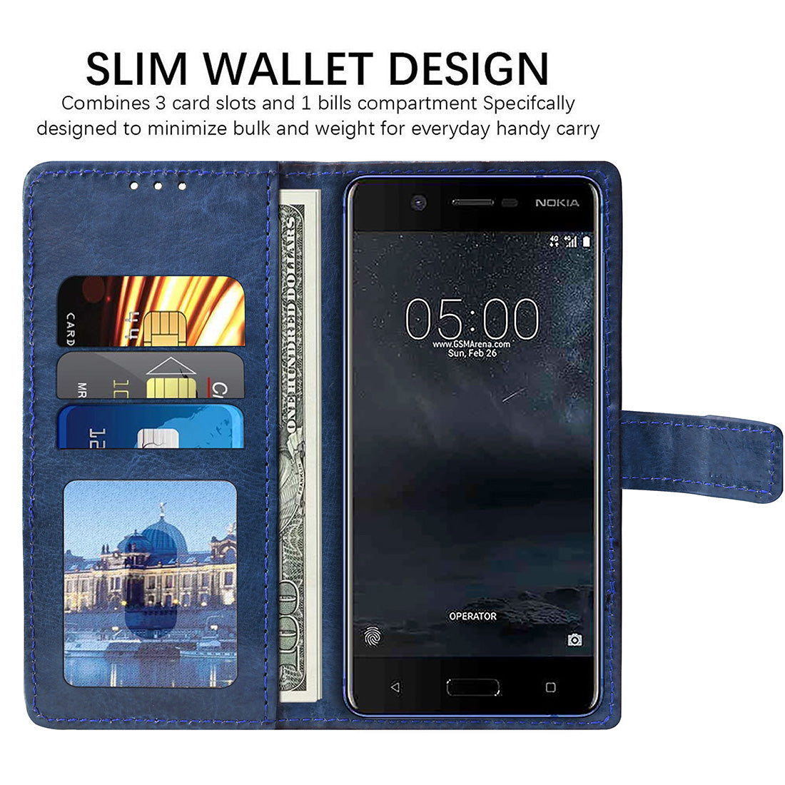 Premium Wallet Flip Cover for Nokia 5 4G