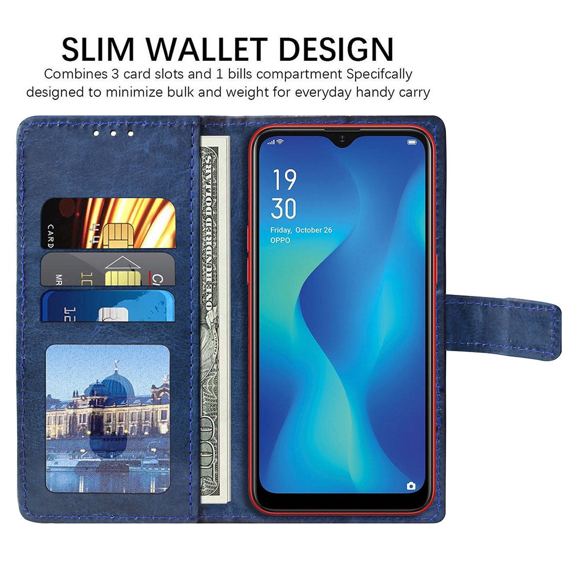 Premium Wallet Flip Cover for Oppo A1K