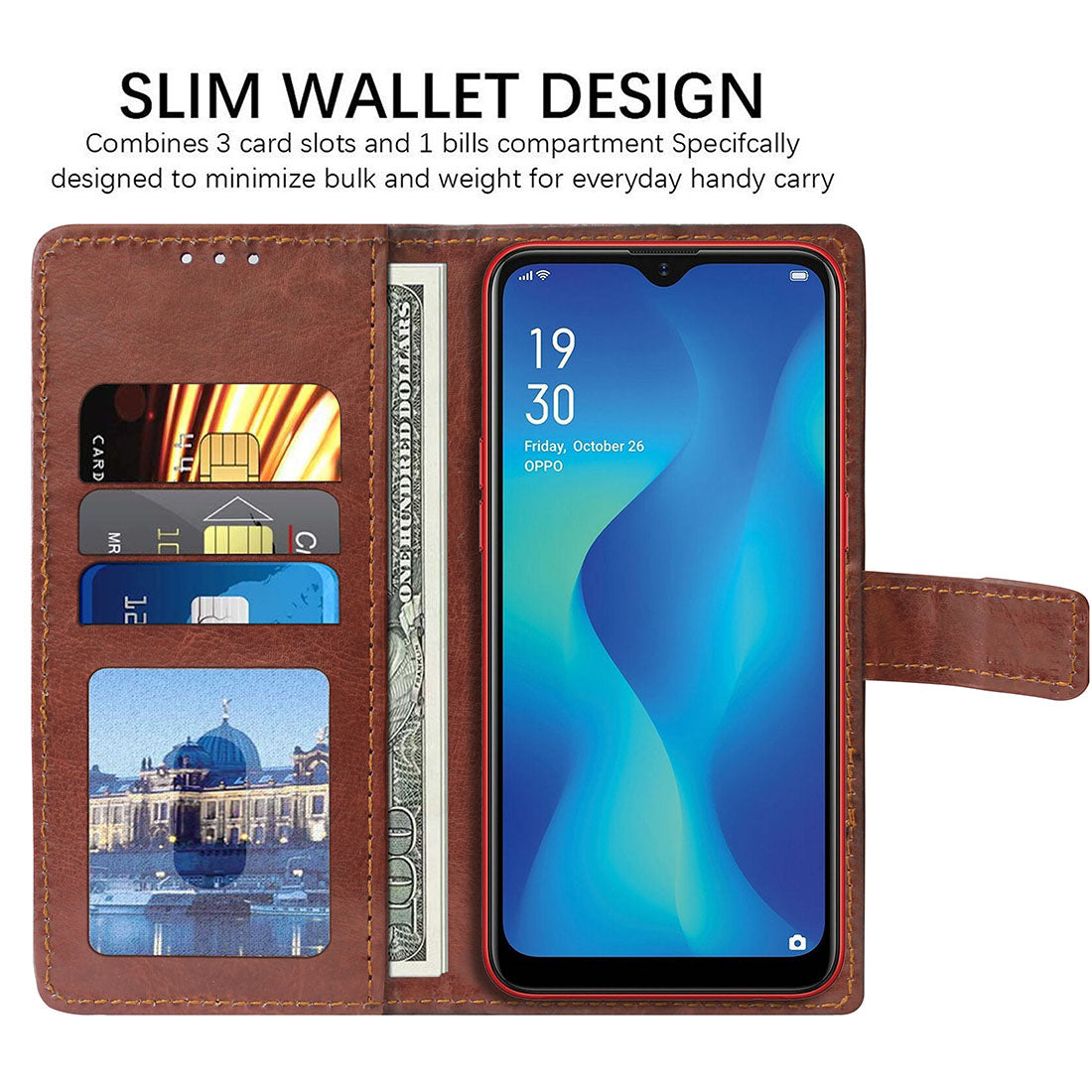 Premium Wallet Flip Cover for Oppo A1K