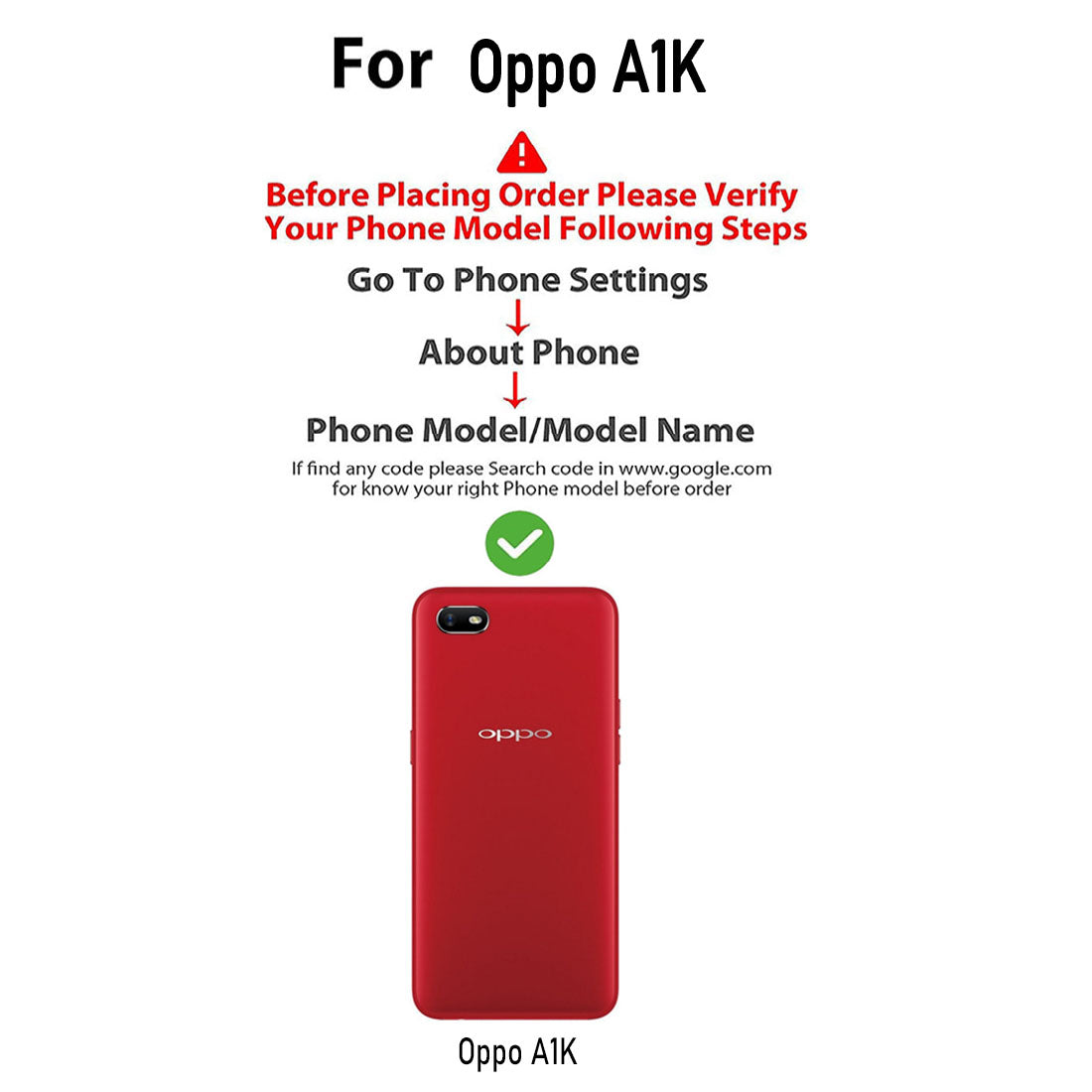 Premium Wallet Flip Cover for Oppo A1K