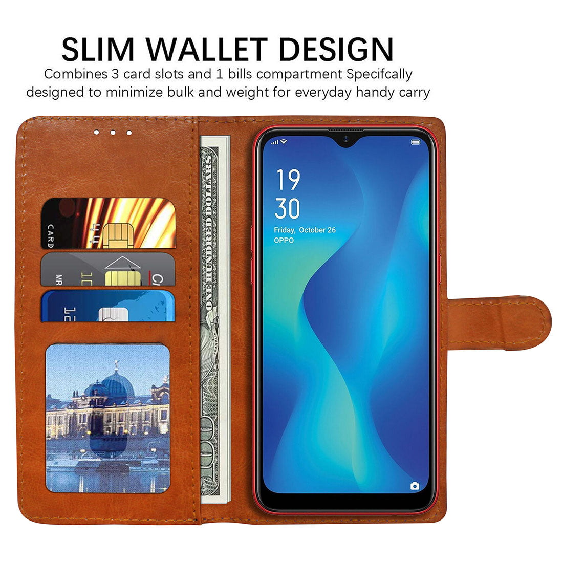 Premium Wallet Flip Cover for Oppo A1K