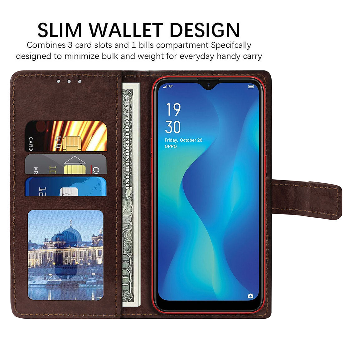 Premium Wallet Flip Cover for Oppo A1K