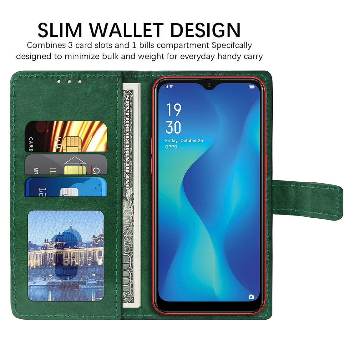 Premium Wallet Flip Cover for Oppo A1K