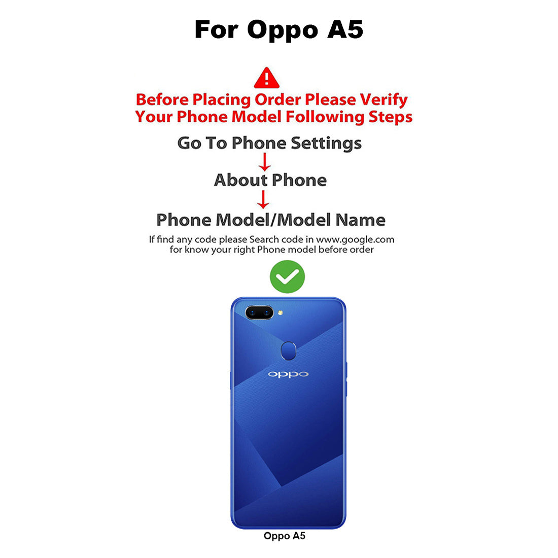 Premium Wallet Flip Cover for Oppo A5