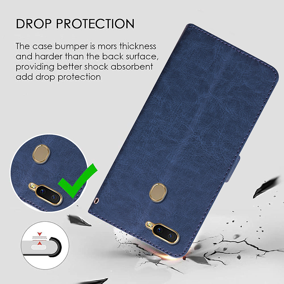 Premium Wallet Flip Cover for Oppo A5s