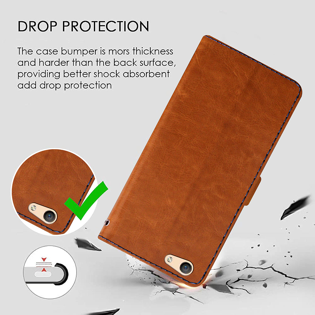 Premium Wallet Flip Cover for Oppo F1s