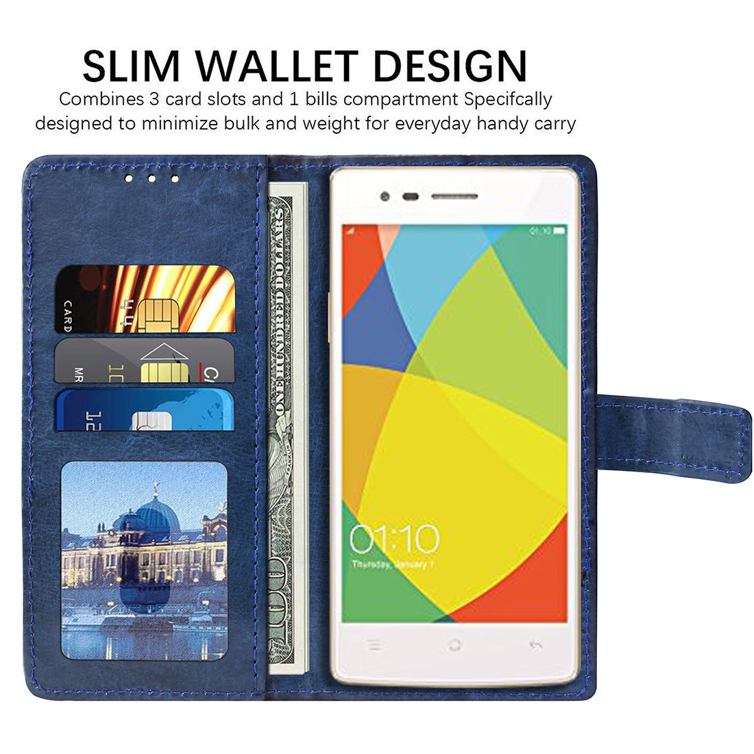 Premium Wallet Flip Cover for Oppo Neo 5