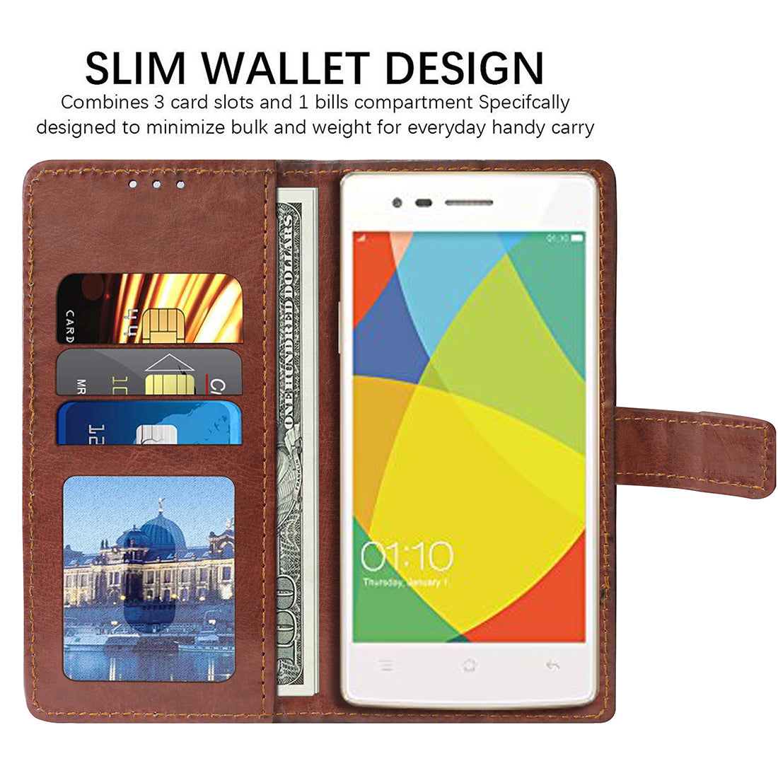 Premium Wallet Flip Cover for Oppo Neo 5