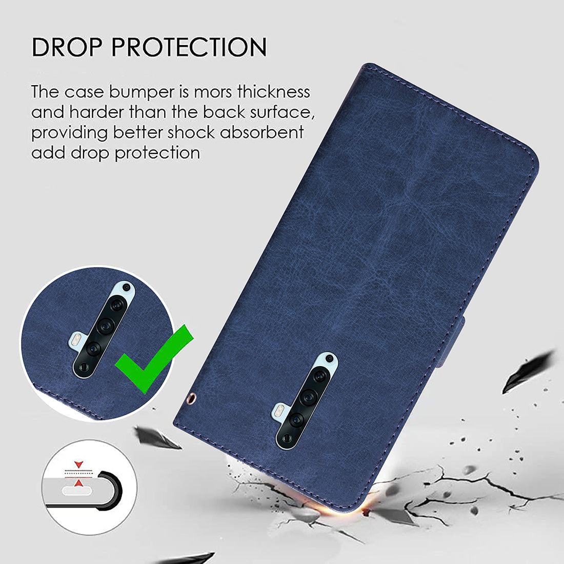Premium Wallet Flip Cover for Oppo Reno 2Z 4G
