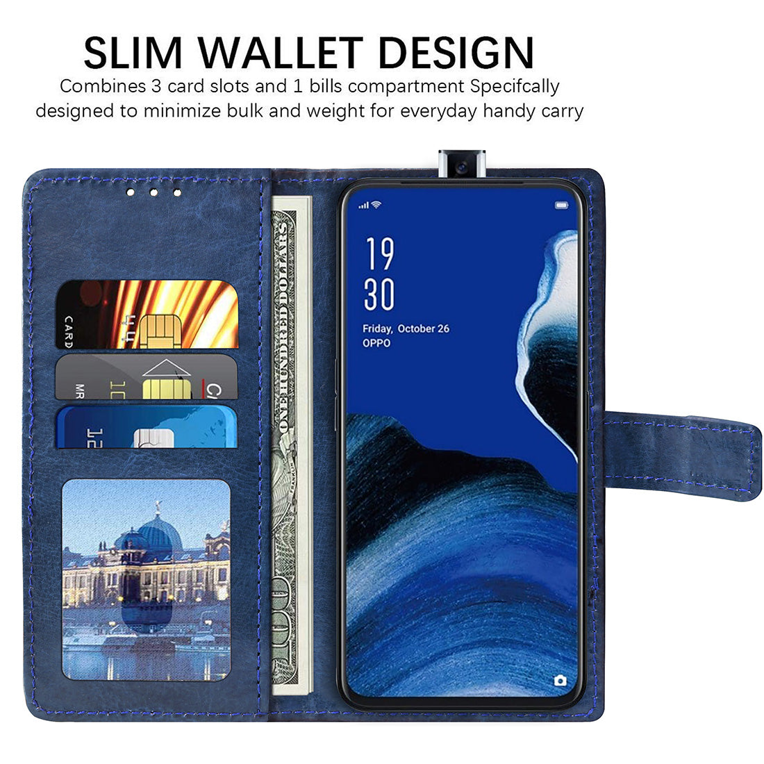 Premium Wallet Flip Cover for Oppo Reno 2Z 4G