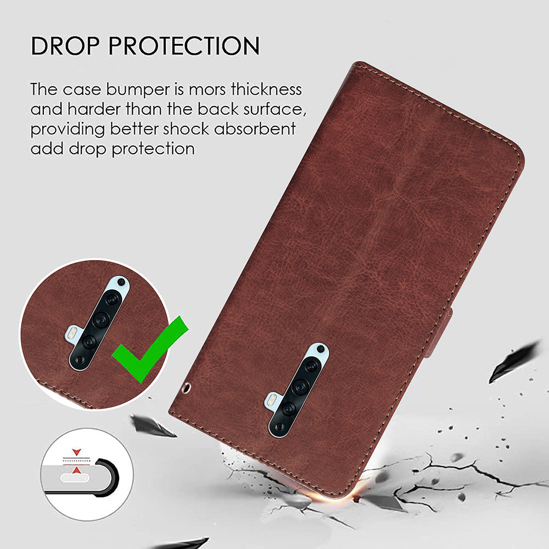 Premium Wallet Flip Cover for Oppo Reno 2Z 4G