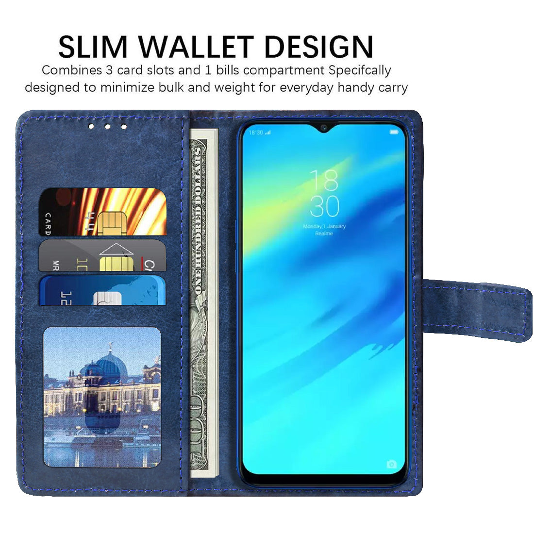 Premium Wallet Flip Cover for Realme 2 Pro