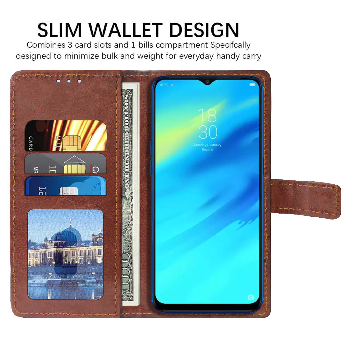 Premium Wallet Flip Cover for Realme 2 Pro