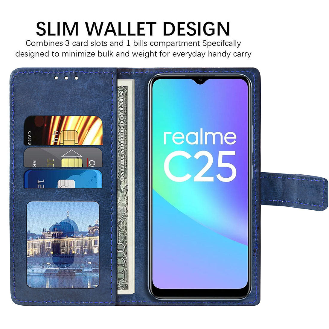 Premium Wallet Flip Cover for Realme C25