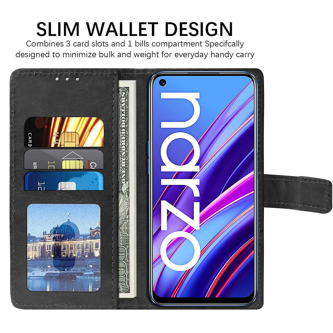 Premium Wallet Flip Cover for Realme Narzo 30 4G