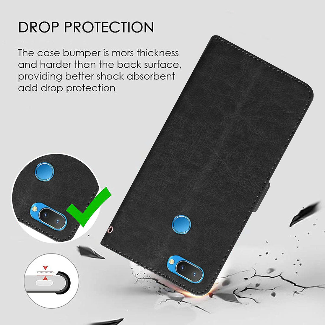 Premium Wallet Flip Cover for Realme U1