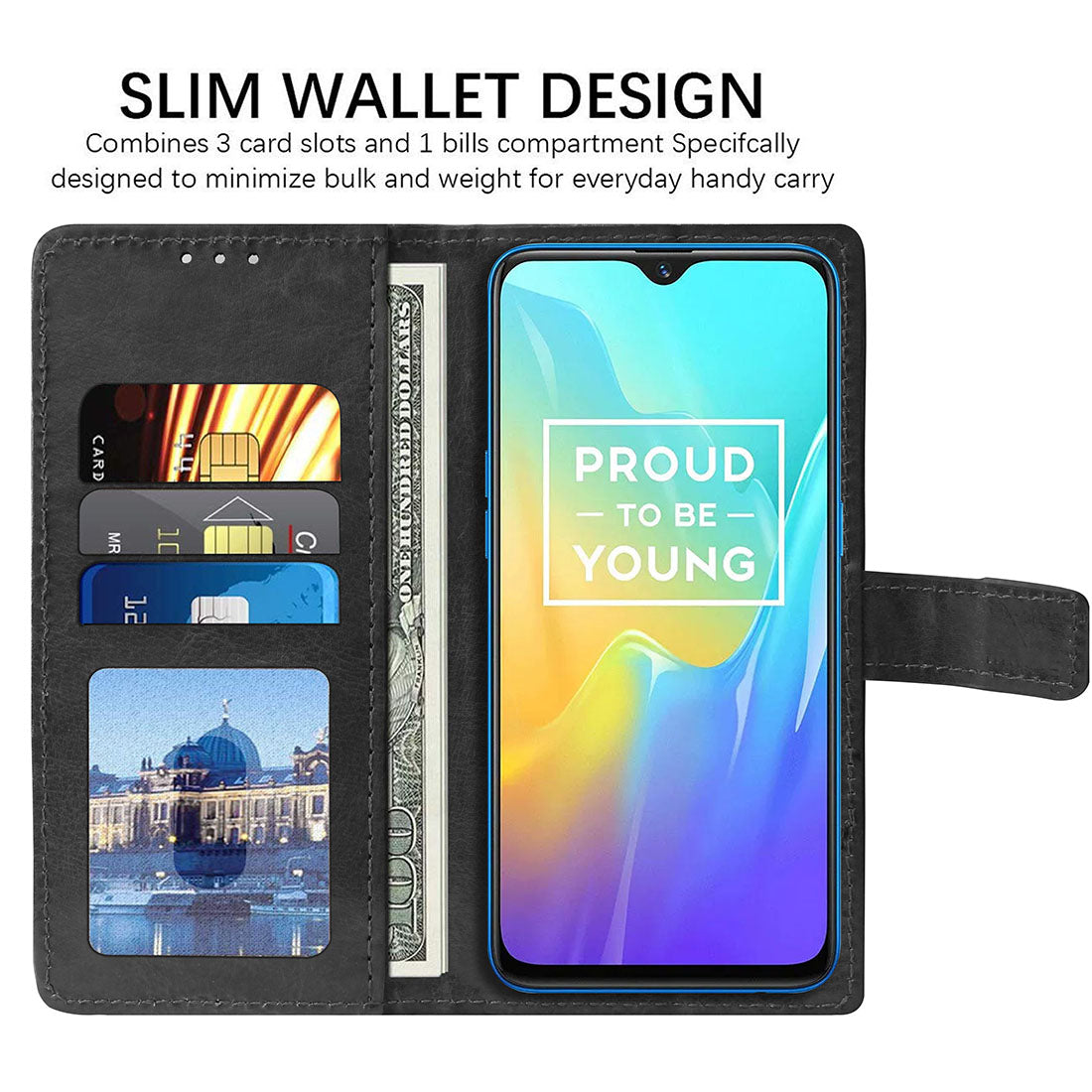 Premium Wallet Flip Cover for Realme U1