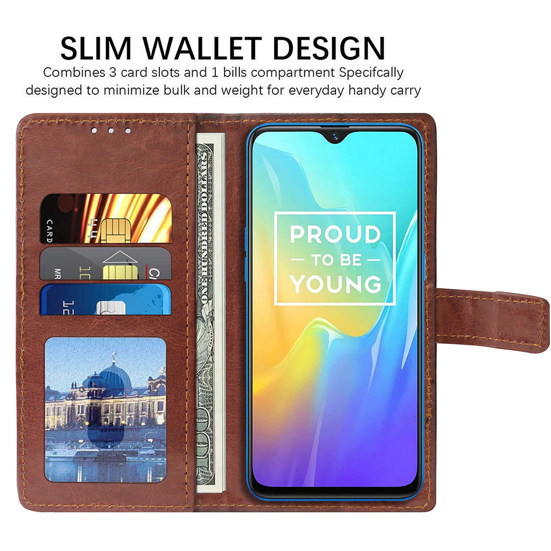 Premium Wallet Flip Cover for Realme U1