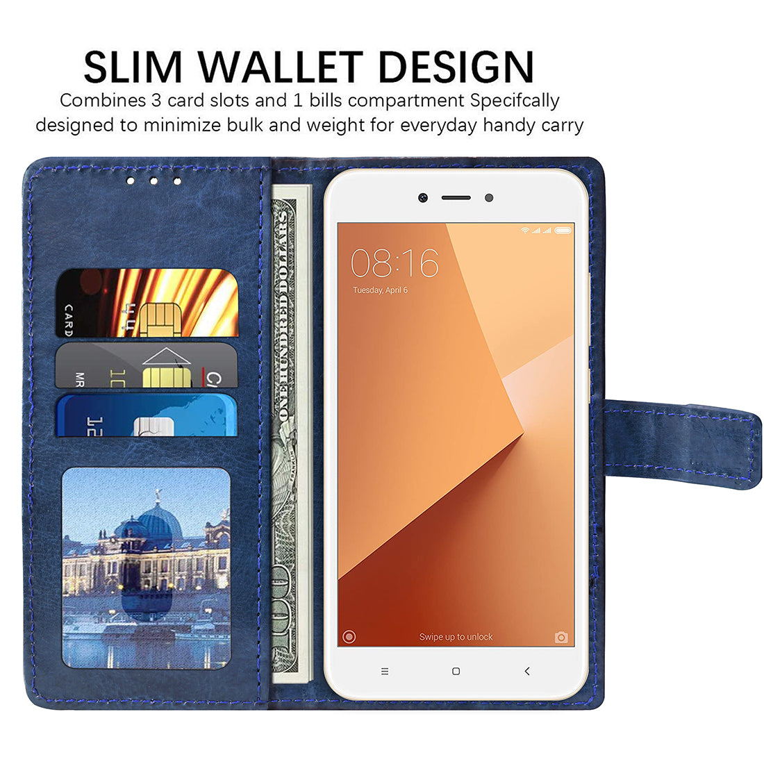 Premium Wallet Flip Cover for Mi Redmi Y1 Lite