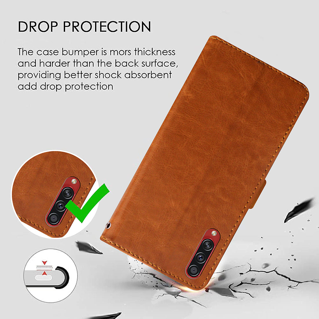 Premium Wallet Flip Cover for Samsung Galaxy A70s