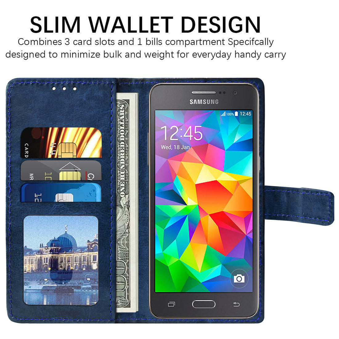 Premium Wallet Flip Cover for Samsung Galaxy Grand Prime G530