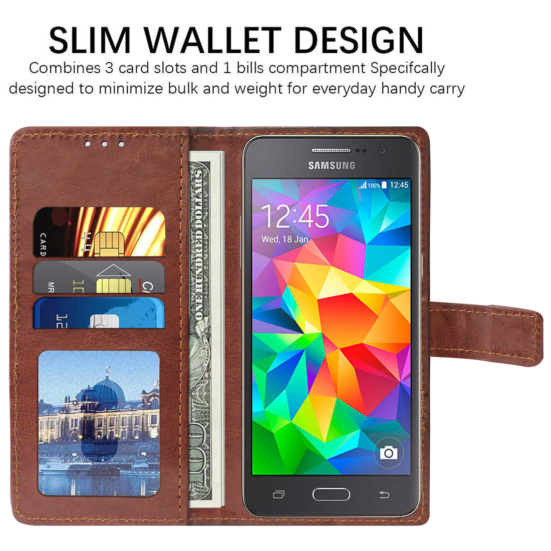 Premium Wallet Flip Cover for Samsung Galaxy Grand Prime G530