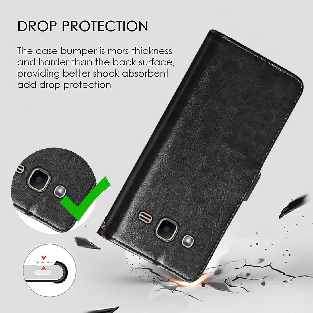 Premium Wallet Flip Cover for Samsung Galaxy J2 (2016) 4G