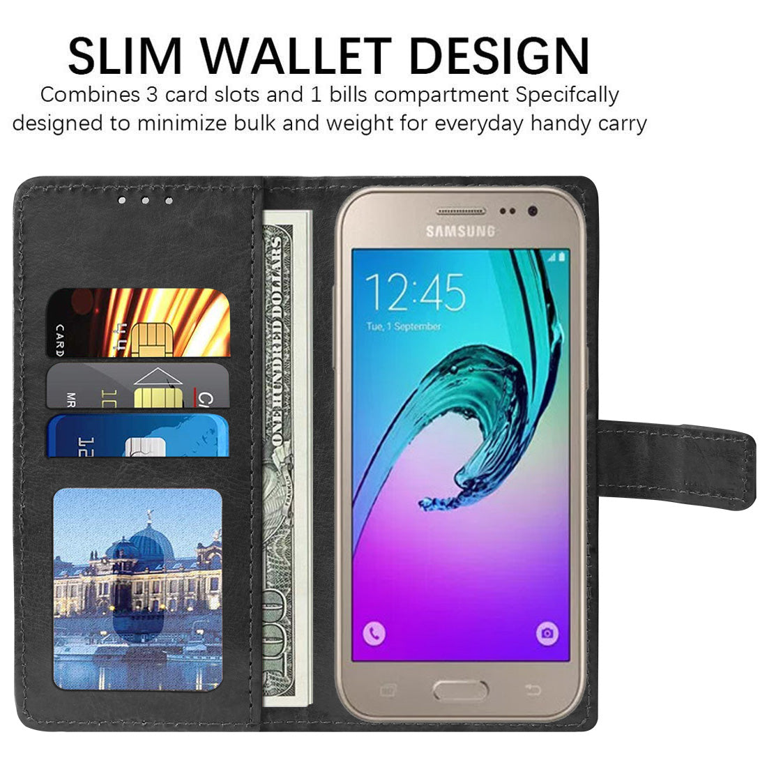 Premium Wallet Flip Cover for Samsung Galaxy J2 (2016) 4G