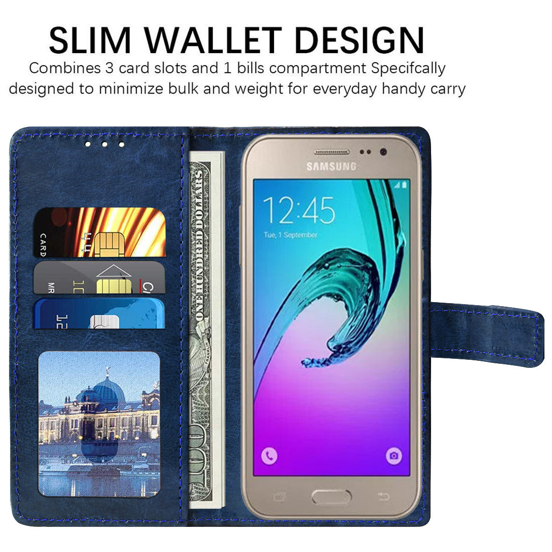 Premium Wallet Flip Cover for Samsung Galaxy J2 (2016) 4G