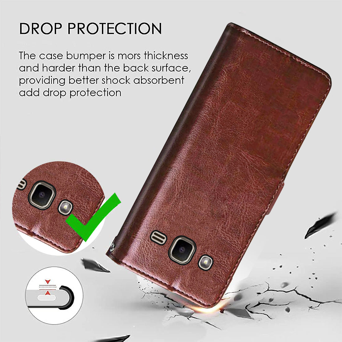 Premium Wallet Flip Cover for Samsung Galaxy J2 (2016) 4G