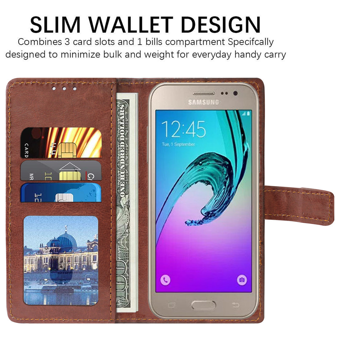 Premium Wallet Flip Cover for Samsung Galaxy J2 (2016) 4G