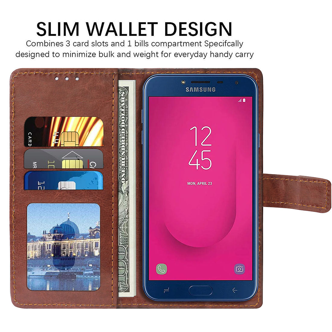 Premium Wallet Flip Cover for Samsung Galaxy J4