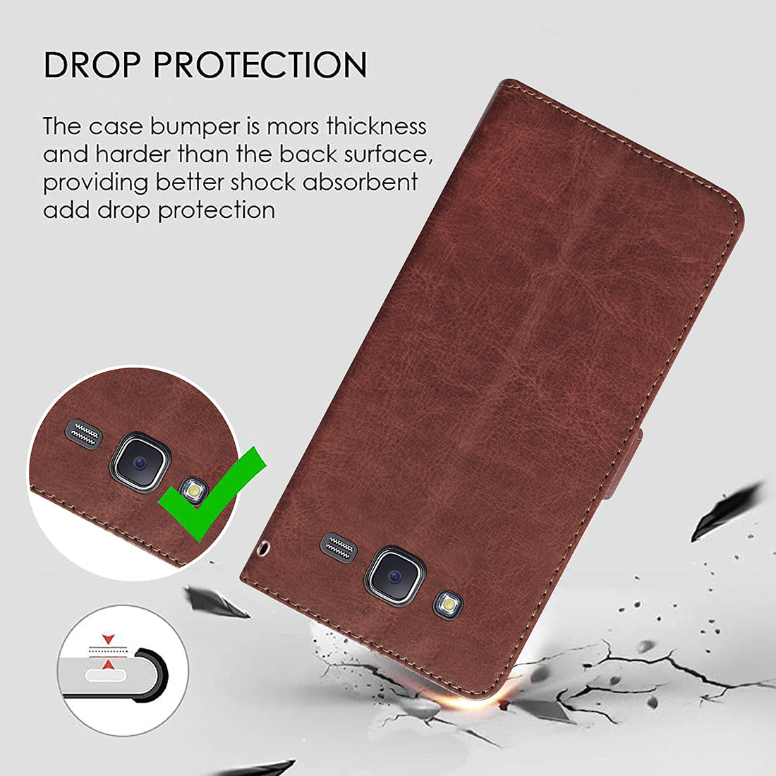 Premium Wallet Flip Cover for Samsung Galaxy J5 4G