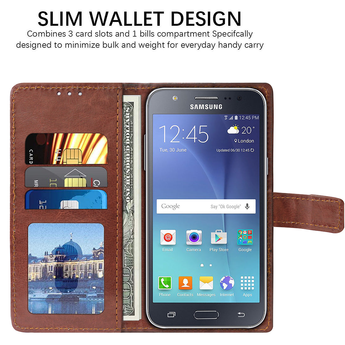 Premium Wallet Flip Cover for Samsung Galaxy J5 4G