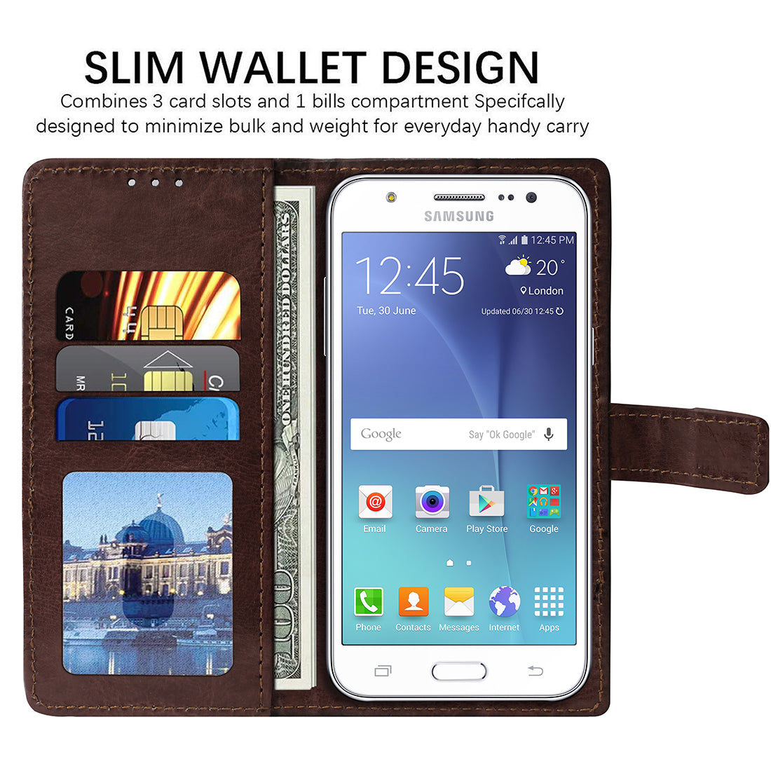 Premium Wallet Flip Cover for Samsung Galaxy J5