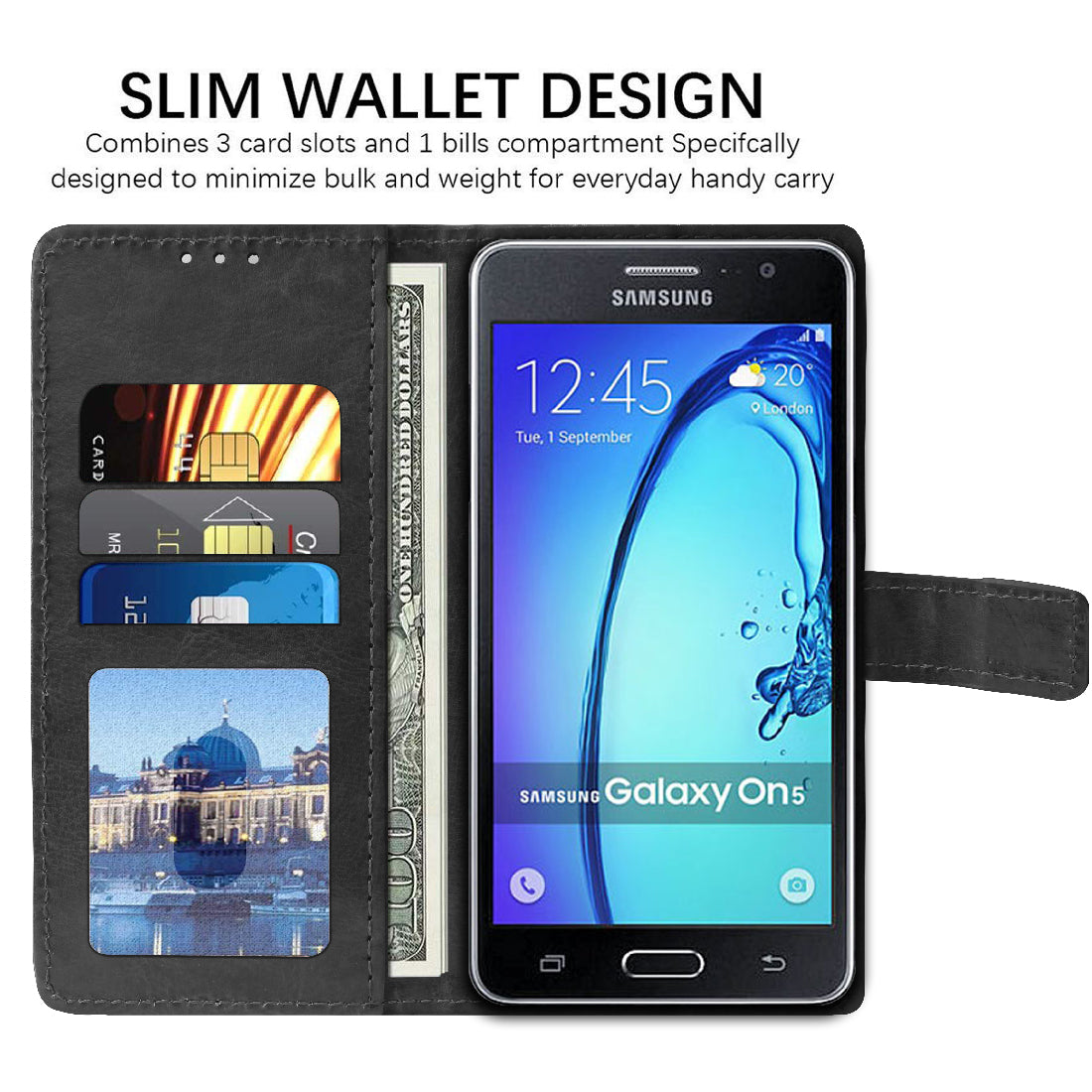 Premium Wallet Flip Cover for Samsung Galaxy On5