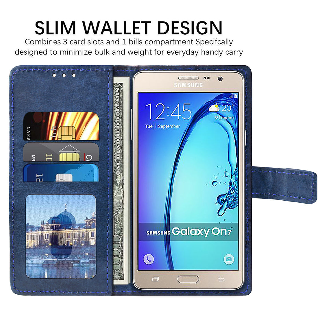 Premium Wallet Flip Cover for Samsung Galaxy On7 4G