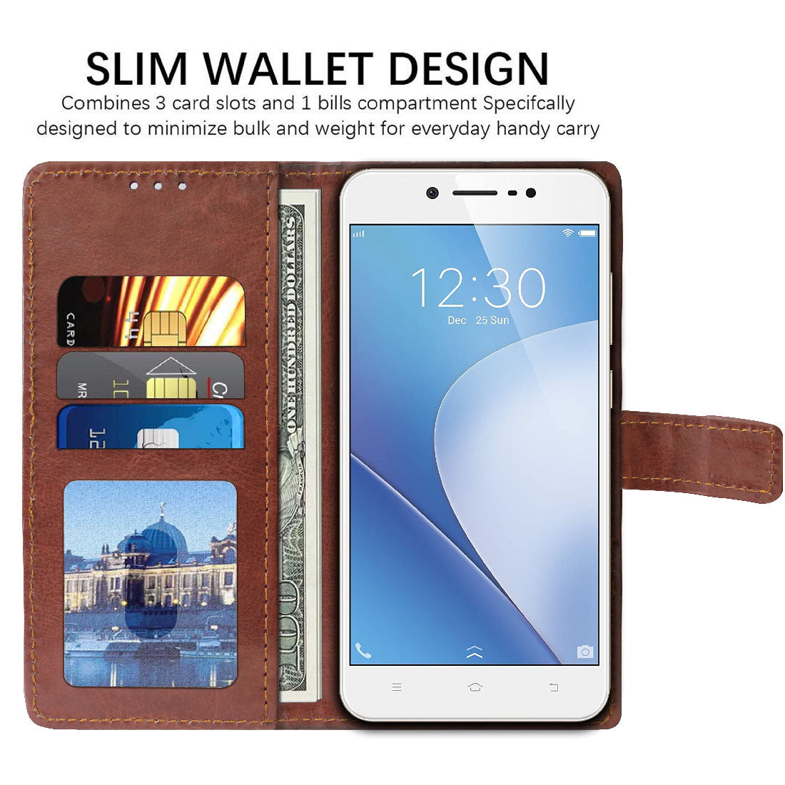 Premium Wallet Flip Cover for Vivo Y66 / Vivo Y67