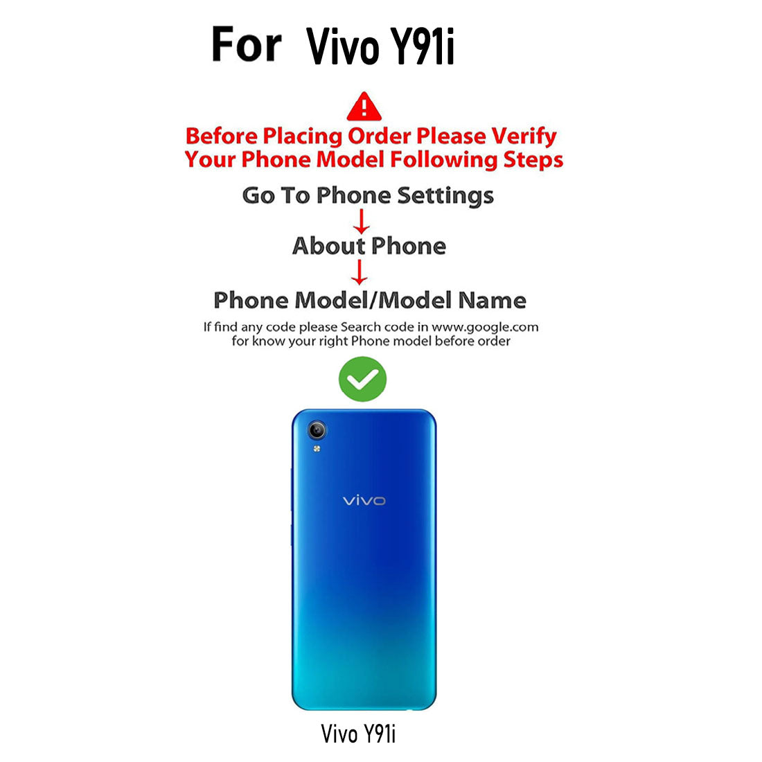 Premium Wallet Flip Cover for Vivo Y91i
