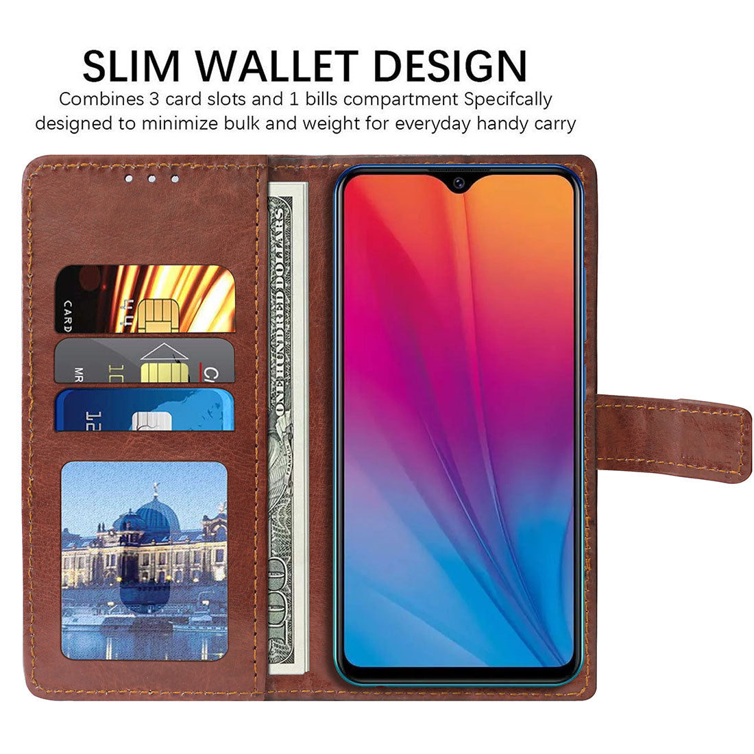 Premium Wallet Flip Cover for Vivo Y91i