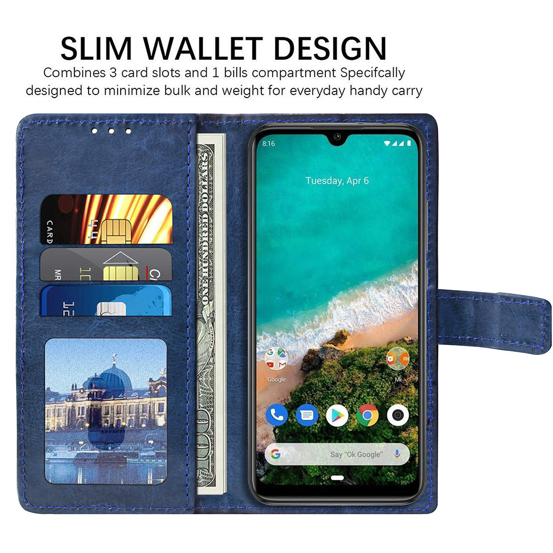 Premium Wallet Flip Cover for Xiaomi Mi A3