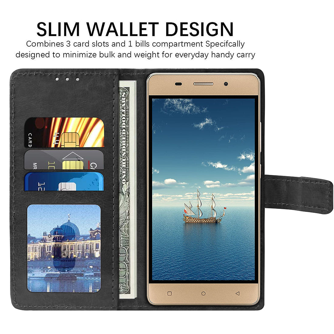 Premium Wallet Flip Cover for Gionee Marathon M5 Lite