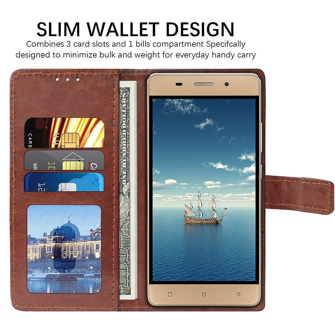 Premium Wallet Flip Cover for Gionee Marathon M5 Lite