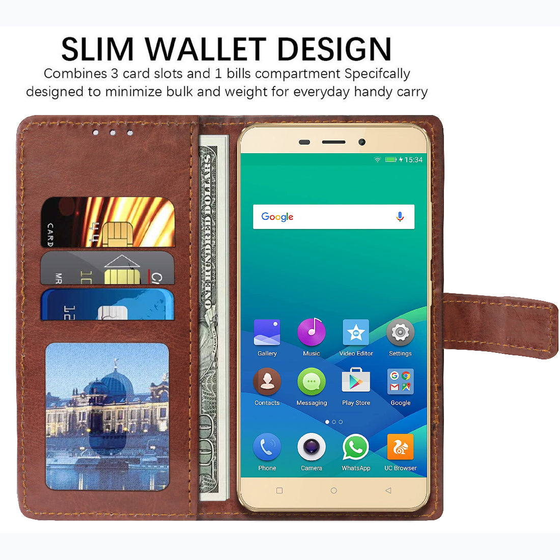 Premium Wallet Flip Cover for Gionee P7 Max
