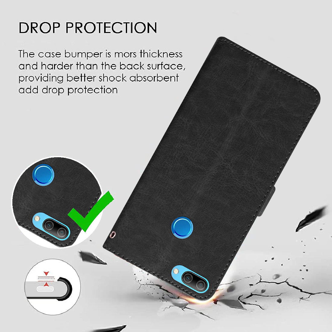 Casotec Premium Leather Kickstand Wallet Flip Case Cover with