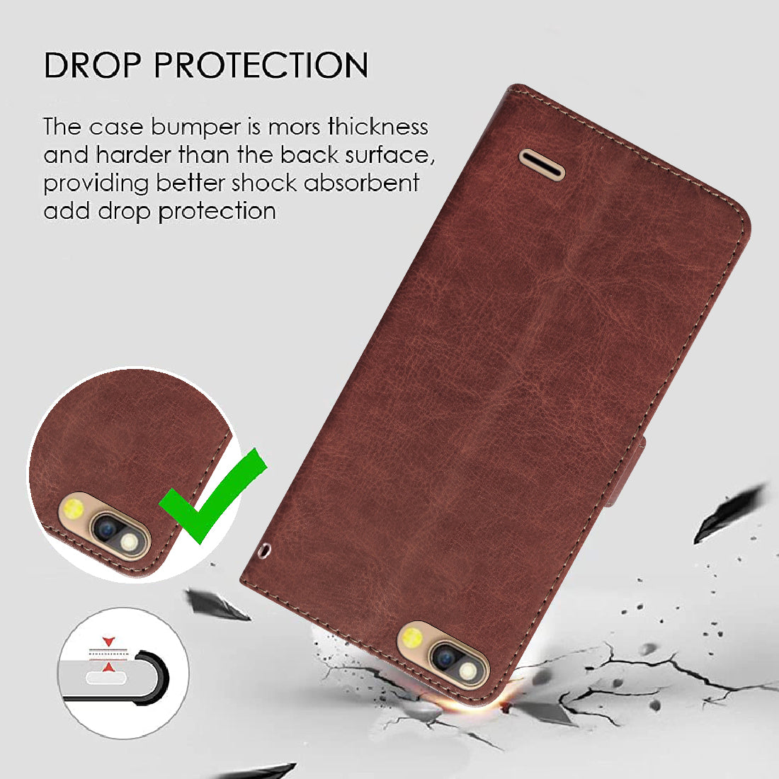 Premium Wallet Flip Cover for I Kall K1